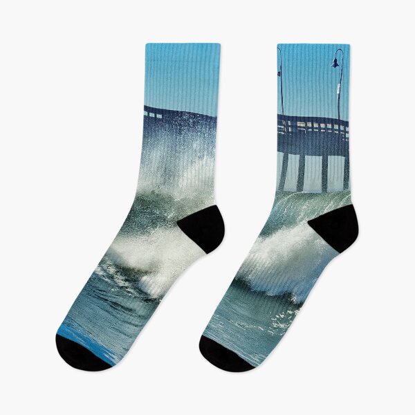 Item preview, Awesome Ocean Surf Waves Crashing Against Pier designed and sold by DEC02.
