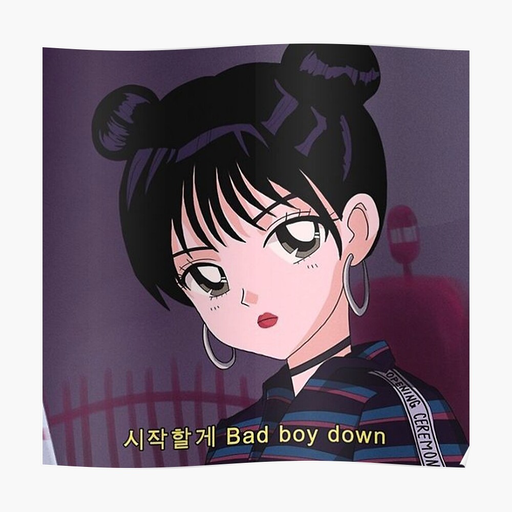 Anime Girl Bad Boy Sticker By Unesaiyajin Redbubble