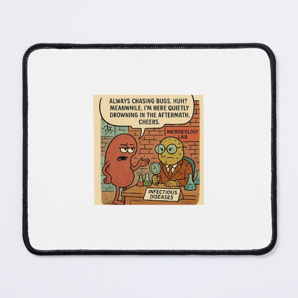 Item preview, Kidney vs Infectious Diseases | Retro Microbiology Lab | Sarcastic Medical Cartoon designed and sold by Sabbara.