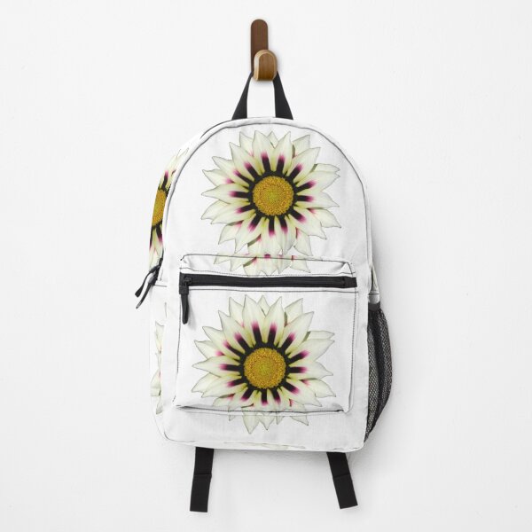 Item preview, Dark Sunburst White Gazania Featuring Black and Purple Accents Plus a Sunny Yellow Center Die Cut designed and sold by JoyousArt4u.