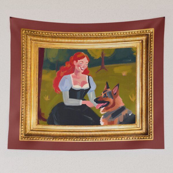 Item preview, Oil Painting with German Shepherd designed and sold by ThiccAndSik.