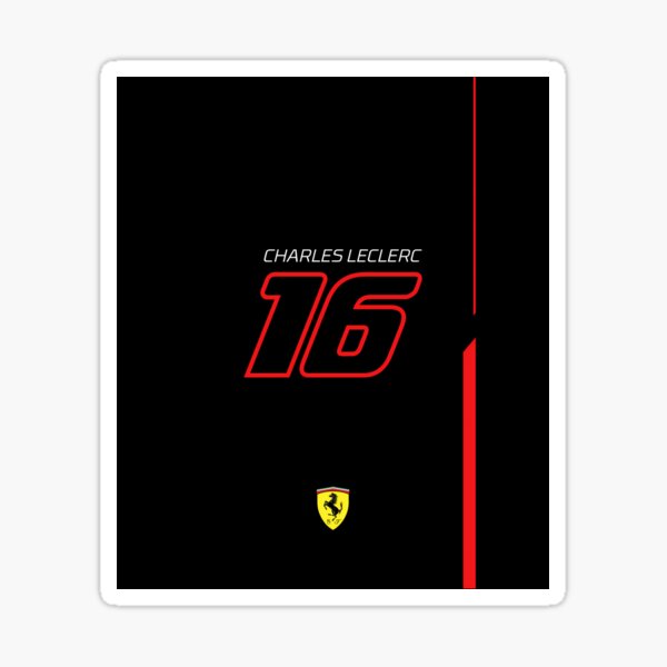 Item preview, Leclerc Noir 16 Art - Minimalist F1 Driver Black Graphic | Racing Number designed and sold by Studio F1Grid.