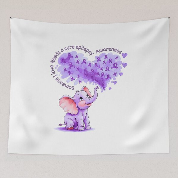 Item preview, Purple Ribbon Elephant Someone I Love Needs A Cure Epilepsy Awareness designed and sold by SlocifieShop.