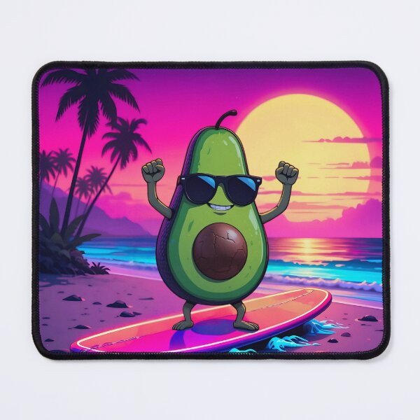 Item preview, Vaporwave Avocado Surfer – Retro 80s Neon Aesthetic designed and sold by Dino-Lune.
