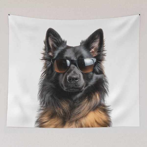 Item preview, Funny cool Belgian Sheepdog wearing sunglasses designed and sold by LazyOwlStore.