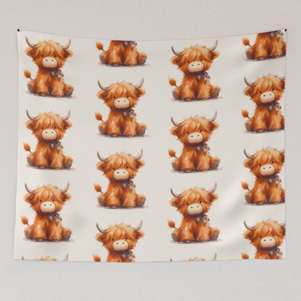 Item preview, Baby highland cow with bow designed and sold by DaintyDooodles.