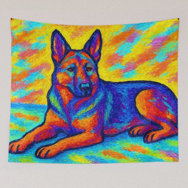 Item preview, Vibrant German Shepherd Lying Gracefully designed and sold by ChrisButler.