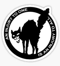AN Injury To One Is An Injury To All - Anarcho-Syndicalist Logo Sticker