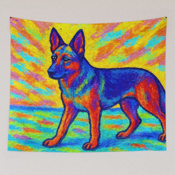 Item preview, Vibrant German Shepherd in Majestic Stance designed and sold by ChrisButler.