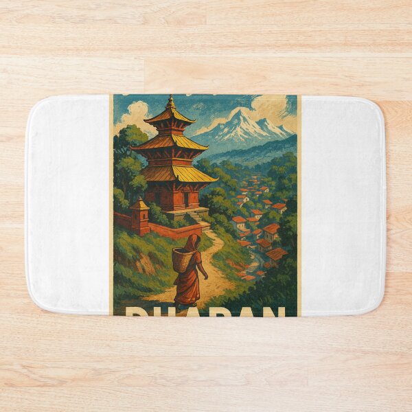 Item preview, Dharan Temple and Village with Mountain Backdrop, Nepal designed and sold by Aryabek.
