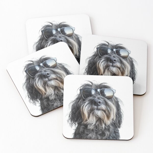 Item preview, Funny cool Bergamasco shepherd Dog wearing sunglasses designed and sold by LazyOwlStore.