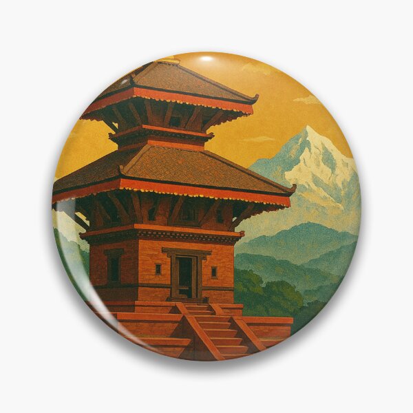 Item preview, Dharan Temple with Mountain Backdrop, Nepal designed and sold by Aryabek.