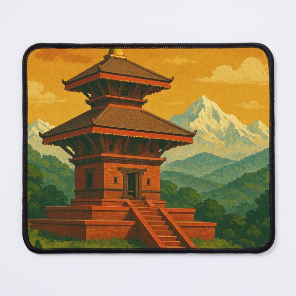 Item preview, Dharan Temple with Mountain Backdrop, Nepal designed and sold by Aryabek.