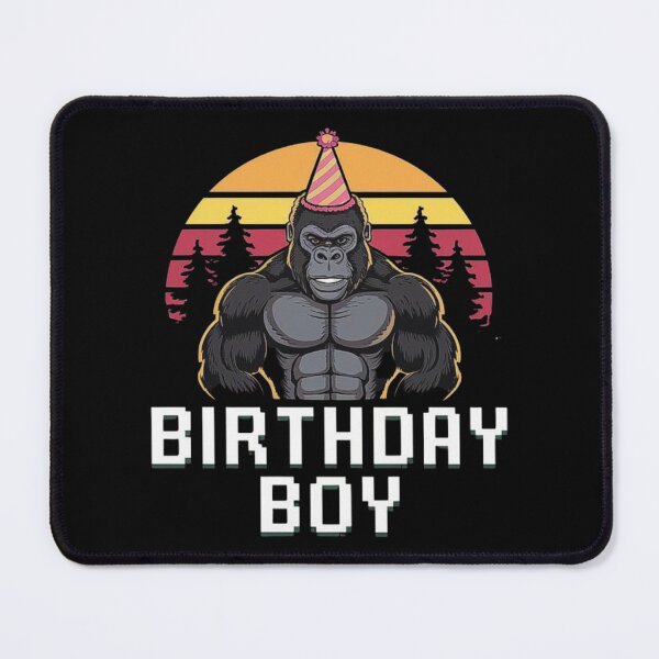 Item preview, Strong Gorilla Birthday Boy Retro Sunset – Funny Party Animal Design designed and sold by love3617.