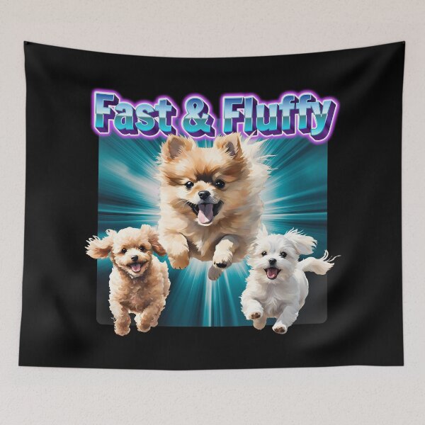Item preview, Fast & Fluffy Running Dogs designed and sold by DogLoverTeeShop.