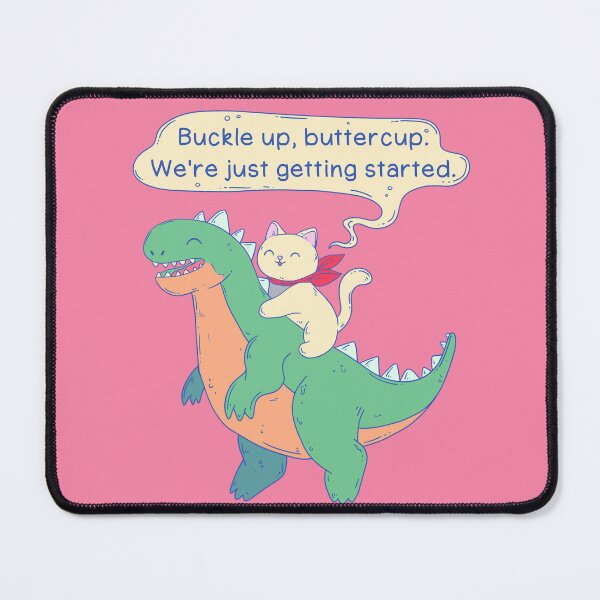 Item preview, Cat Riding Dinosaur Funny Buckle Up Quote designed and sold by Jess.a.creates.
