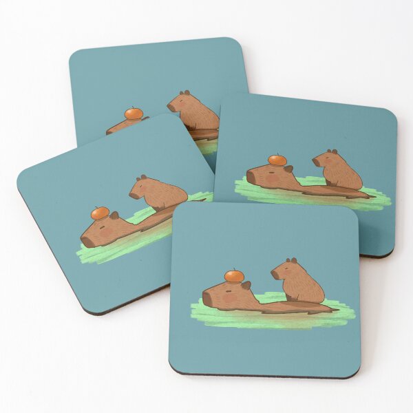 Item preview, Capybara Friends in Hot Spring designed and sold by AnyaJSForbes.