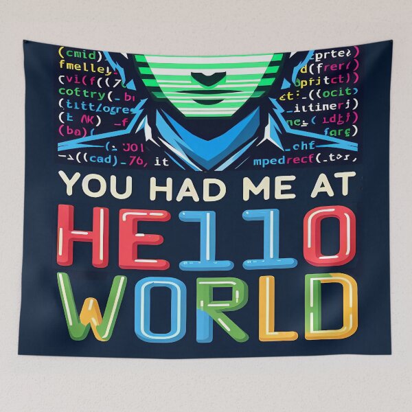 Item preview, You had me at HELLO WORLD, typography designed and sold by maxmaj.