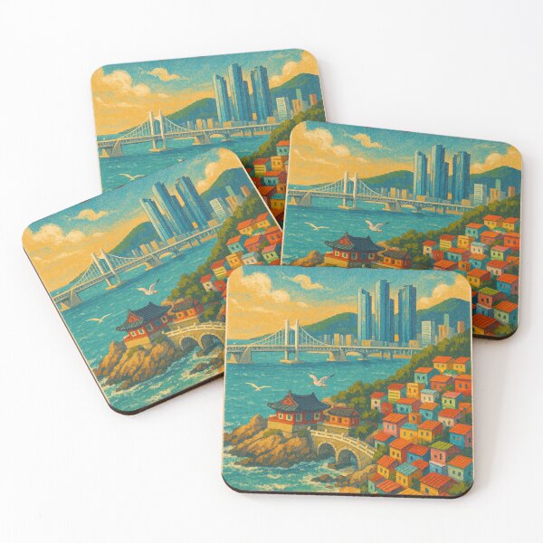 Item preview, Busan Gamcheon Culture Village and Gwangandaegyo Bridge designed and sold by Aryabek.