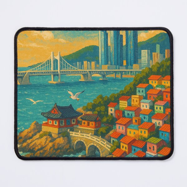 Item preview, Busan Gamcheon Culture Village and Gwangandaegyo Bridge designed and sold by Aryabek.