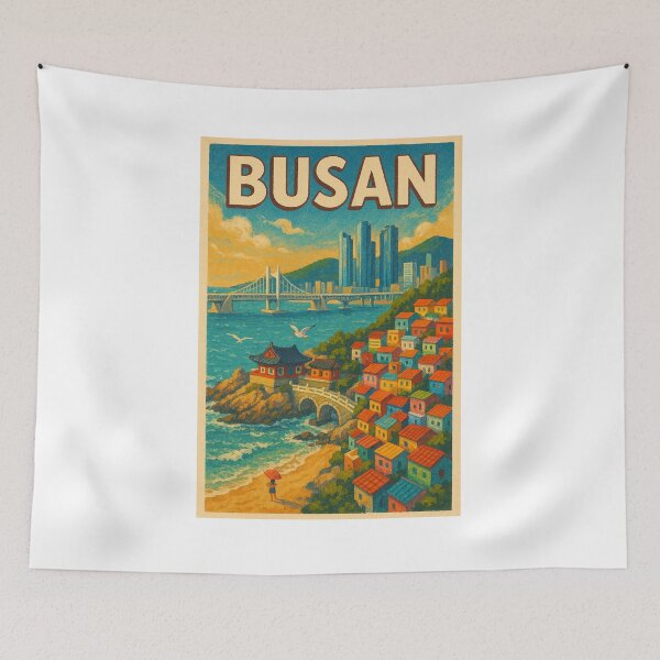 Item preview, Busan Gamcheon Culture Village and Gwangandaegyo Bridge designed and sold by Aryabek.