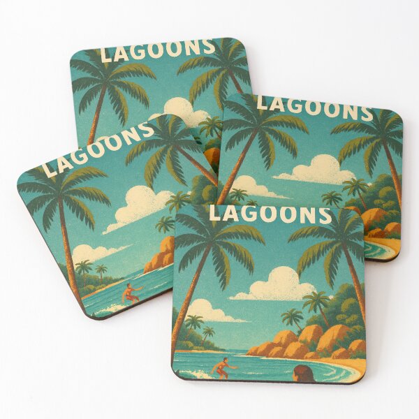 Item preview, Sunway Lagoons with Water Slide and Palm Trees designed and sold by Aryabek.