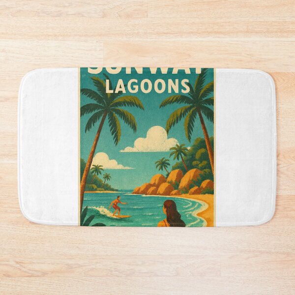 Item preview, Sunway Lagoons with Water Slide and Palm Trees designed and sold by Aryabek.