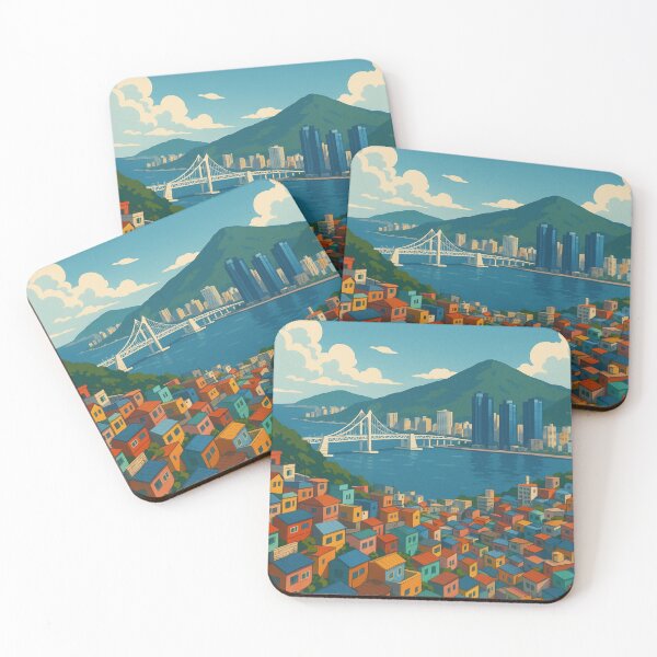Item preview, Korea Busan Gamcheon Culture Village and Gwangandaegyo Bridge designed and sold by Aryabek.