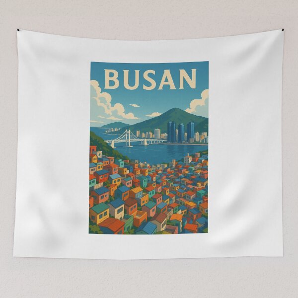 Item preview, Korea Busan Gamcheon Culture Village and Gwangandaegyo Bridge designed and sold by Aryabek.