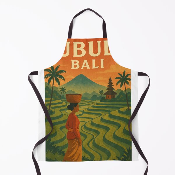 Item preview, Ubud Bali Rice Terraces with Mount Agung and Balinese Temple designed and sold by Aryabek.