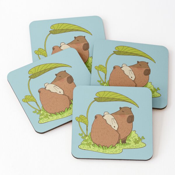 Item preview, Capybara and Bunny Nap Time designed and sold by AnyaJSForbes.