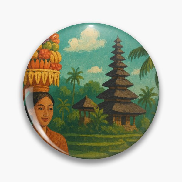 Item preview, Ubud Bali Rice Terraces with Balinese Temple designed and sold by Aryabek.