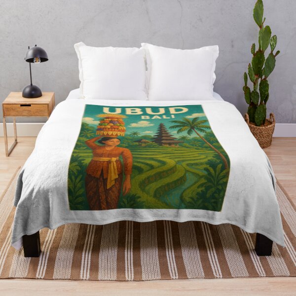 Item preview, Ubud Bali Rice Terraces with Balinese Temple designed and sold by Aryabek.