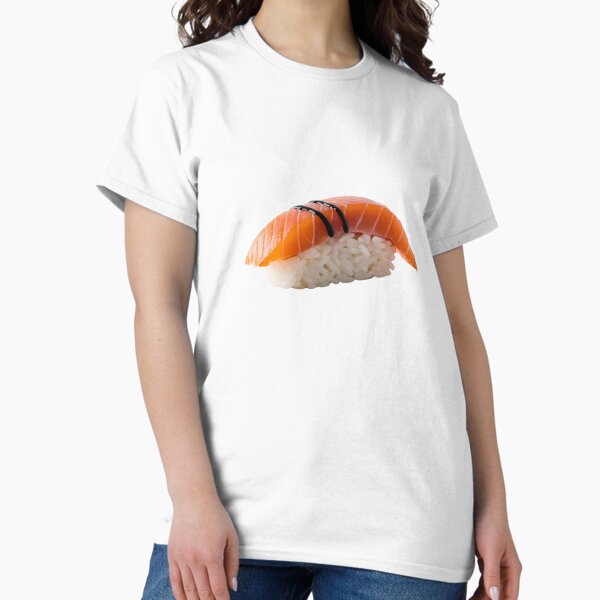 Aperçu de l'œuvre Nigiri Sushi Saumon Délicieuse cuisine japonaise Illustration créée et vendue par SaavedraDesign.