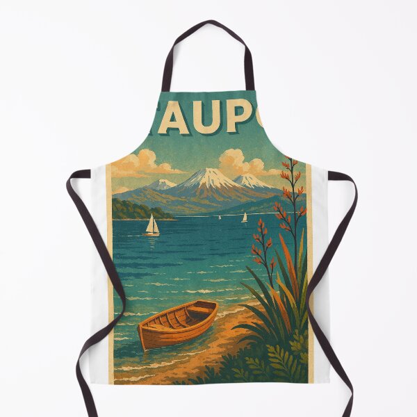 Item preview, Lake Taupō View with Canoe and Snow-Capped Tongariro Mountains designed and sold by Aryabek.