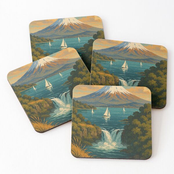 Item preview, Lake Taupō Huka Falls and Snow-Capped Tongariro Mountains designed and sold by Aryabek.
