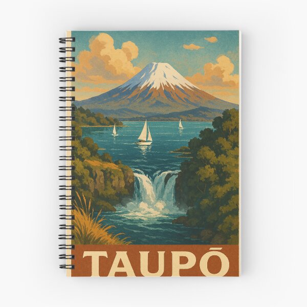 Item preview, Lake Taupō Huka Falls and Snow-Capped Tongariro Mountains designed and sold by Aryabek.