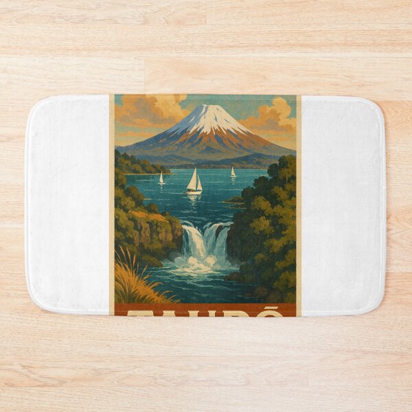 Item preview, Lake Taupō Huka Falls and Snow-Capped Tongariro Mountains designed and sold by Aryabek.