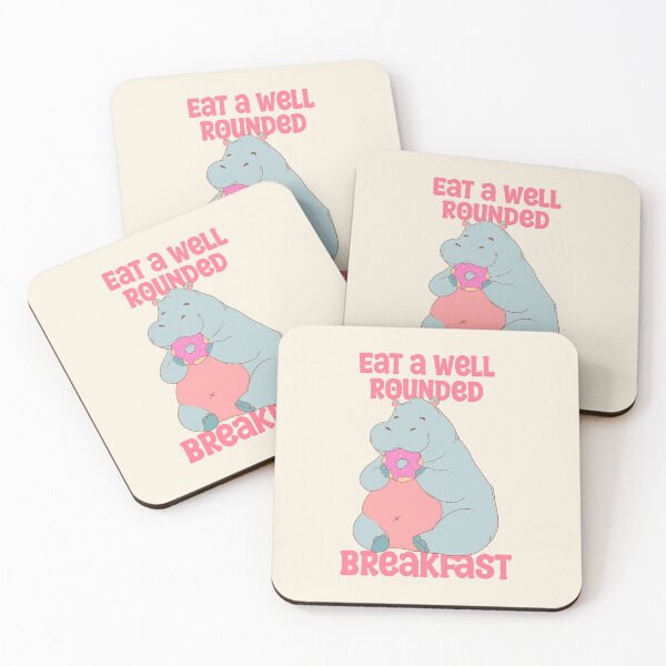 Item preview, Funny Hippo Donut Quote Eat a Well Rounded Breakfast designed and sold by Jess.a.creates.