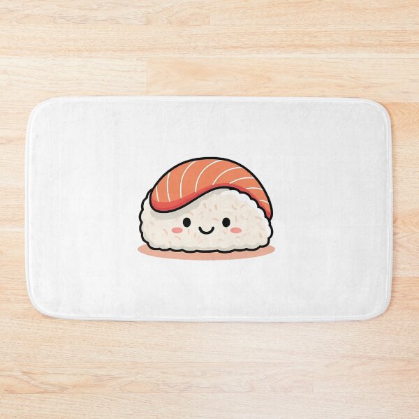 Item preview, Nigiri Sushi Kawaii Salmon Nigiri Japanese Food Illustration designed and sold by SaavedraDesign.