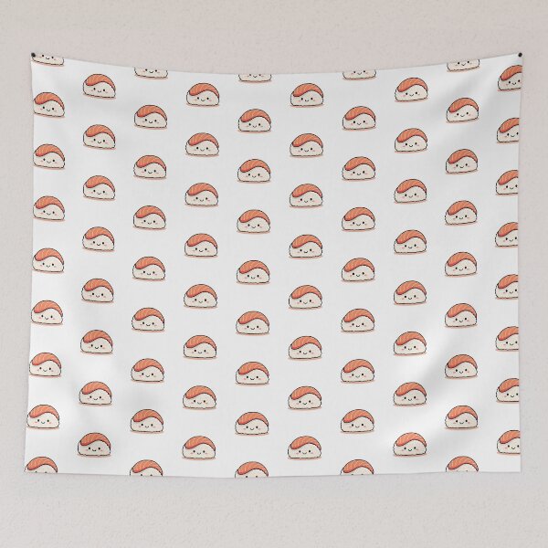 Item preview, Nigiri Sushi Kawaii Salmon Nigiri Japanese Food Illustration designed and sold by SaavedraDesign.