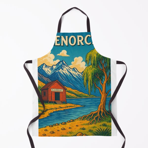Item preview, Glenorchy Boathouse with Willow and Mountain Peaks designed and sold by Aryabek.