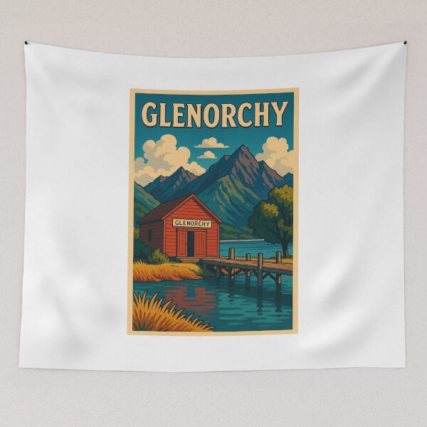 Item preview, Glenorchy Wharf on a Still Alpine Morning designed and sold by Aryabek.