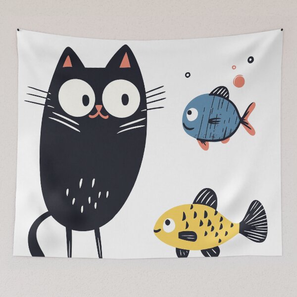 Item preview, Aquatic Stare-Down: A Serious Conversation Amongst Fins and Whiskers designed and sold by studio902.