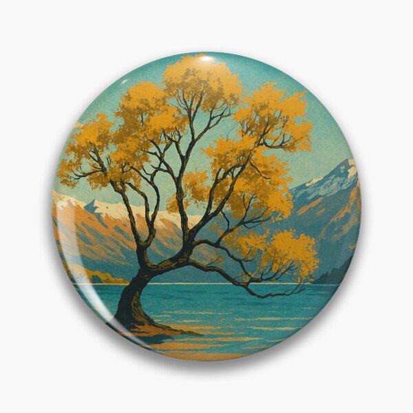 Item preview, The Lone Tree of Lake Wanaka in Autumn Glow designed and sold by Aryabek.