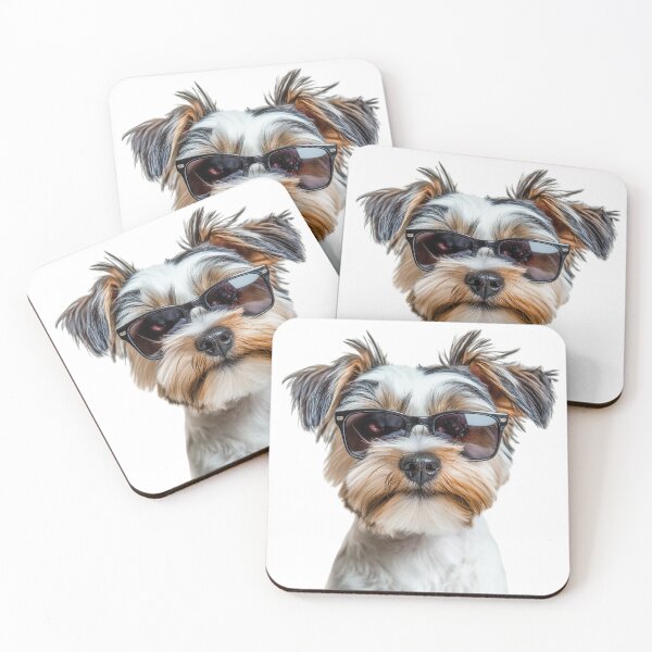 Item preview, Funny cool Biewer Terrier Dog wearing sunglasses designed and sold by LazyOwlStore.