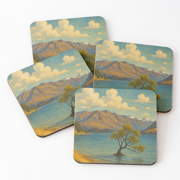 Item preview, Wanaka Tree Framed by Southern Alps and Summer Light designed and sold by Aryabek.