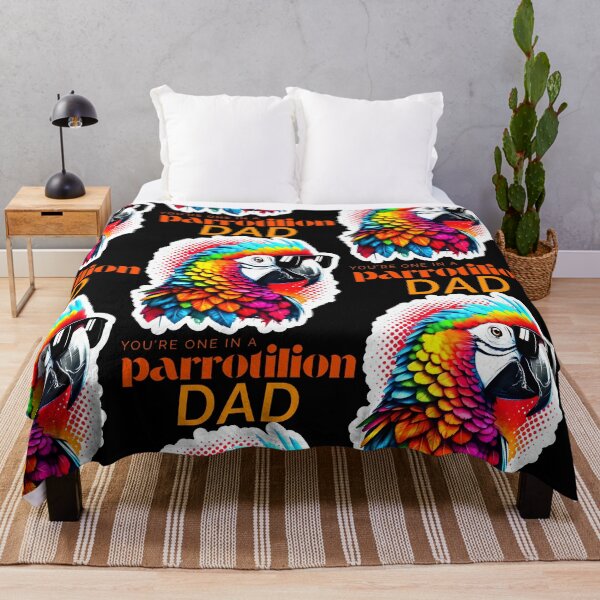 Item preview, You're One In A Parrotilion Dad Vibrant Blue Red Feathers designed and sold by SplashTastic.