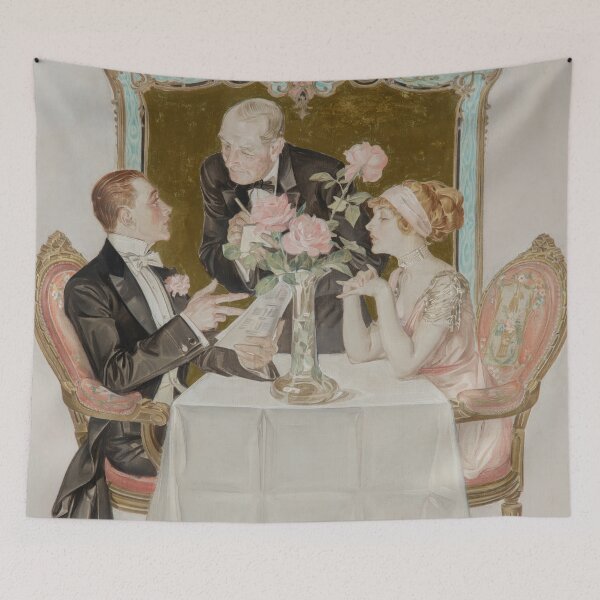 Item preview, Styles for Men, The House of Kuppenheimer booklet cover, 1911-12  - Frank Xavier Leyendecker (American, 1877-1924), Oil on canvas designed and sold by The Nouveau Chateau.