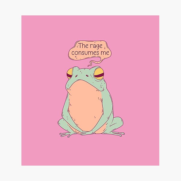 Item preview, Angry Frog Funny Quote The Rage Consumes Me designed and sold by Jess.a.creates.